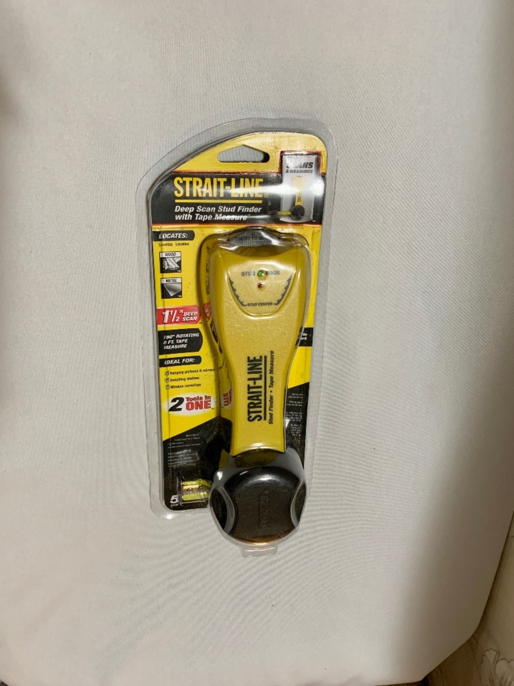 Strait-Line Deep Scan Stud Finder with Tape Measure - New Sealed